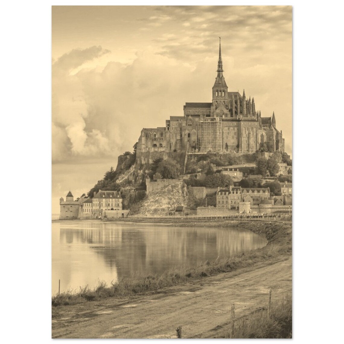Vintage Mont Saint Michel Travel Poster, France
