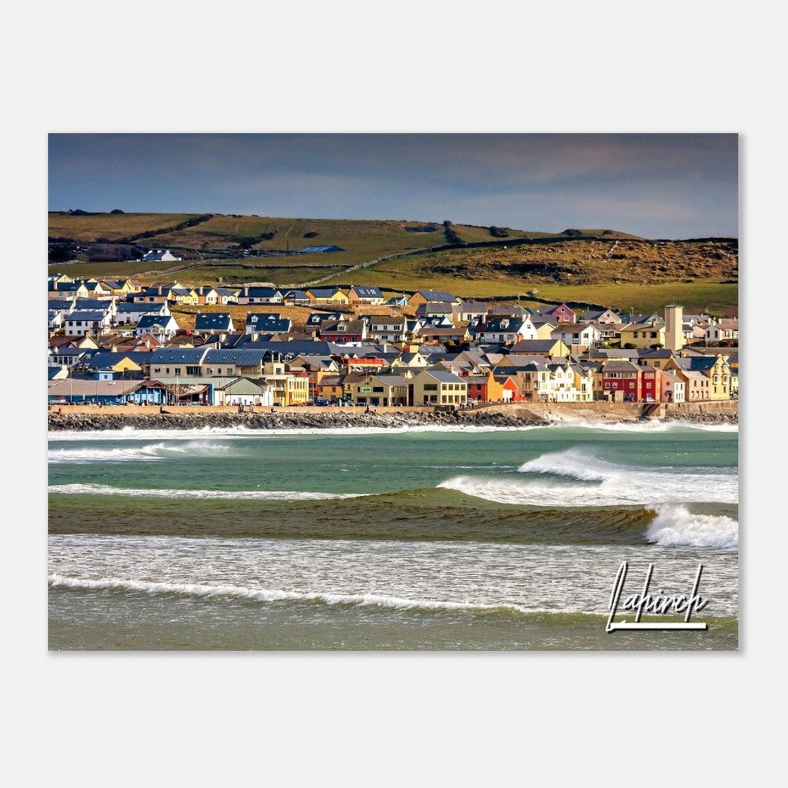 Lahinch Ireland Coastal Waves Surf Town Seascape Photo Poster
