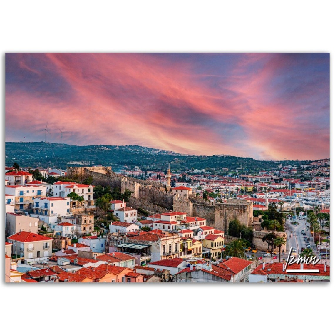 Izmir Turkey Poster Coastal Cityscape Travel Print