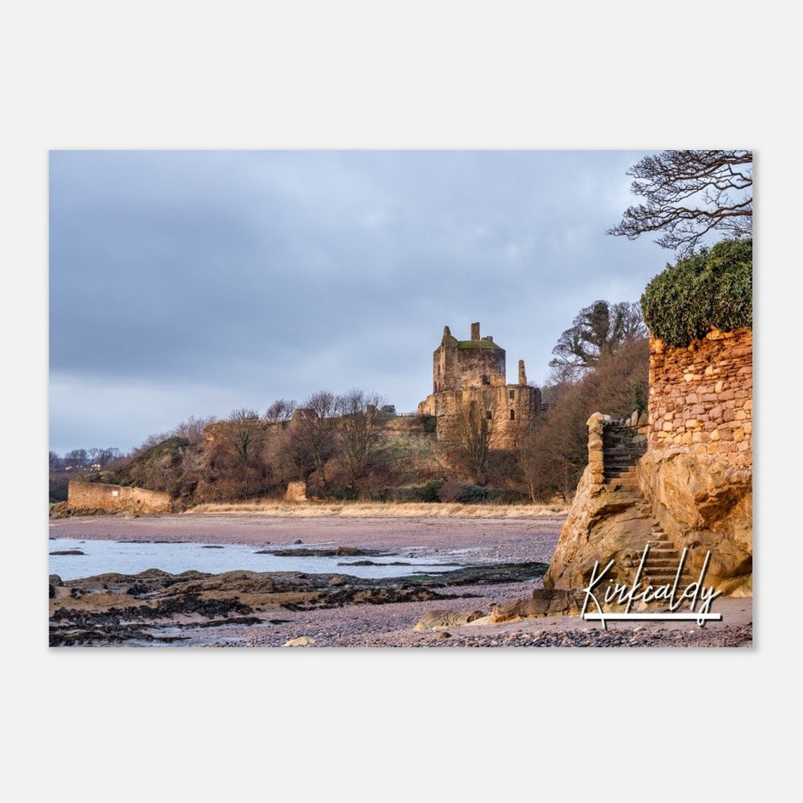Kirkcaldy Scotland Coastal Castle Ruins Historic Seaside Poster