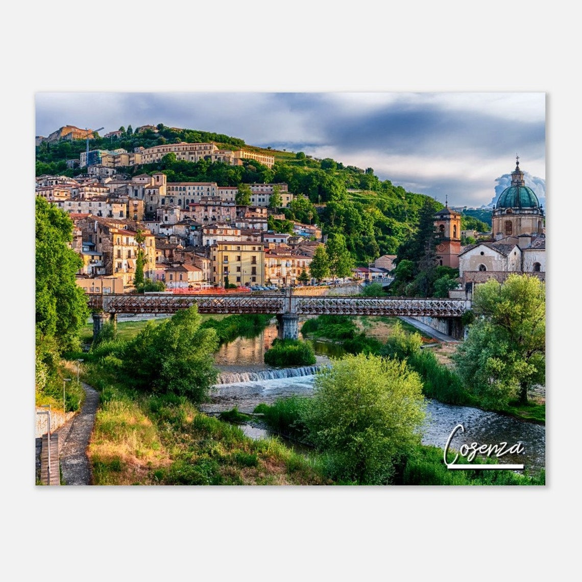 Cosenza Italy Print Valley View City Skyline Wall Art
