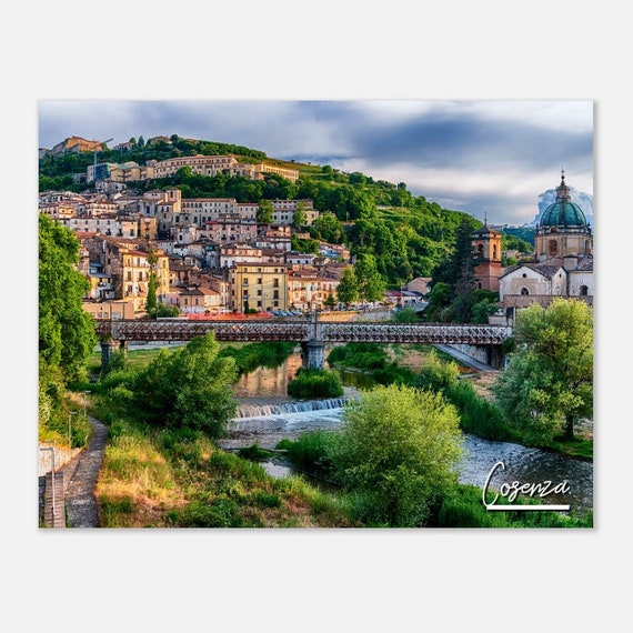 Cosenza Italy Print Valley View City Skyline Wall Art