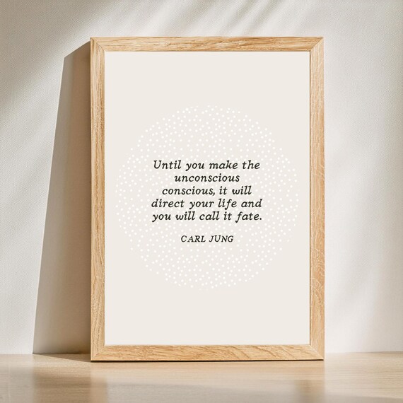 Carl Jung Unconscious Quote Minimalist Therapy Typography Poster