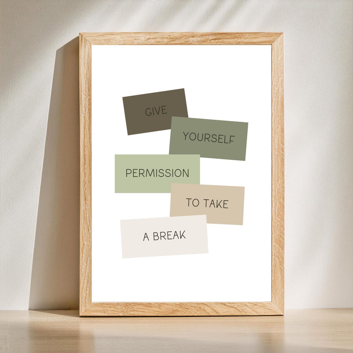 Give Yourself Permission To Take A Break Quote Therapy Poster