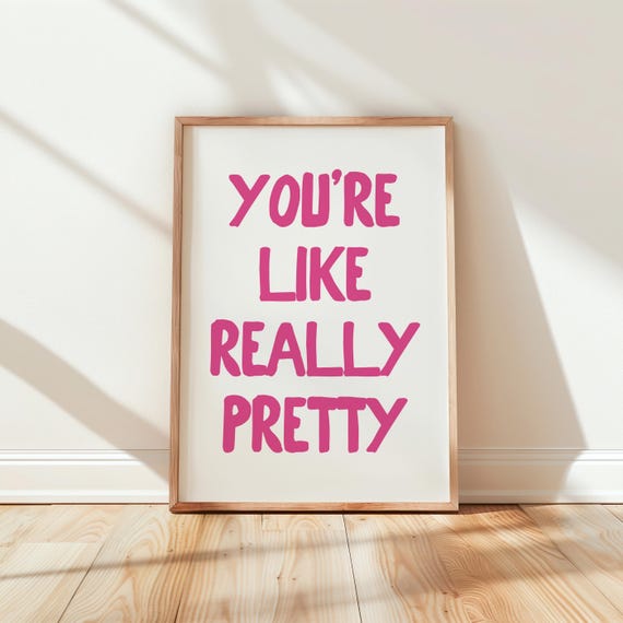 Pink Bathroom Wall Print Art Decor Dorm Girly Funny
