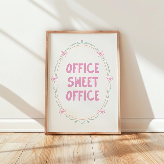 Office Sweet Office Pink Coquette Framed Decorative Border Poster