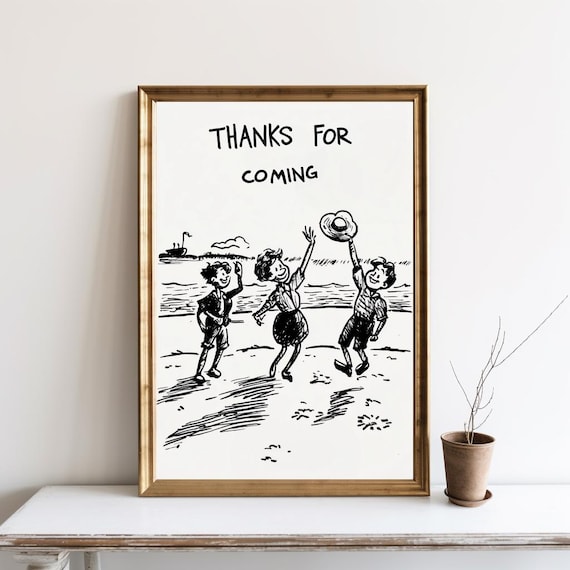 Thanks For Coming Quote Wall Art Trendy Vintage Sailor Poster Cute Living Room Decor College Apartment Sg215