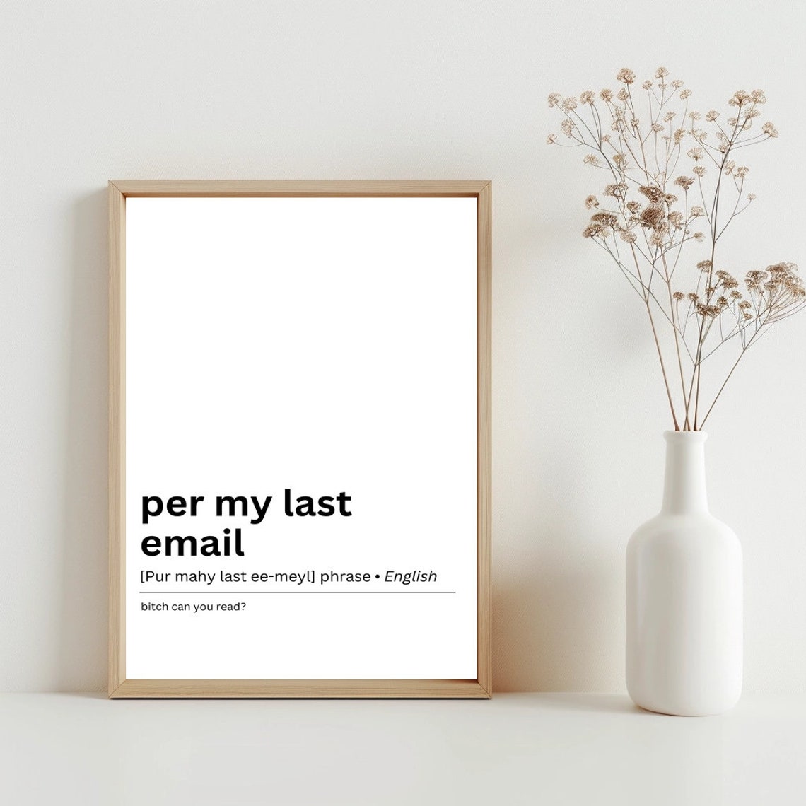 Per My Last Email Funny Dictionary Definition Office Humor Poster