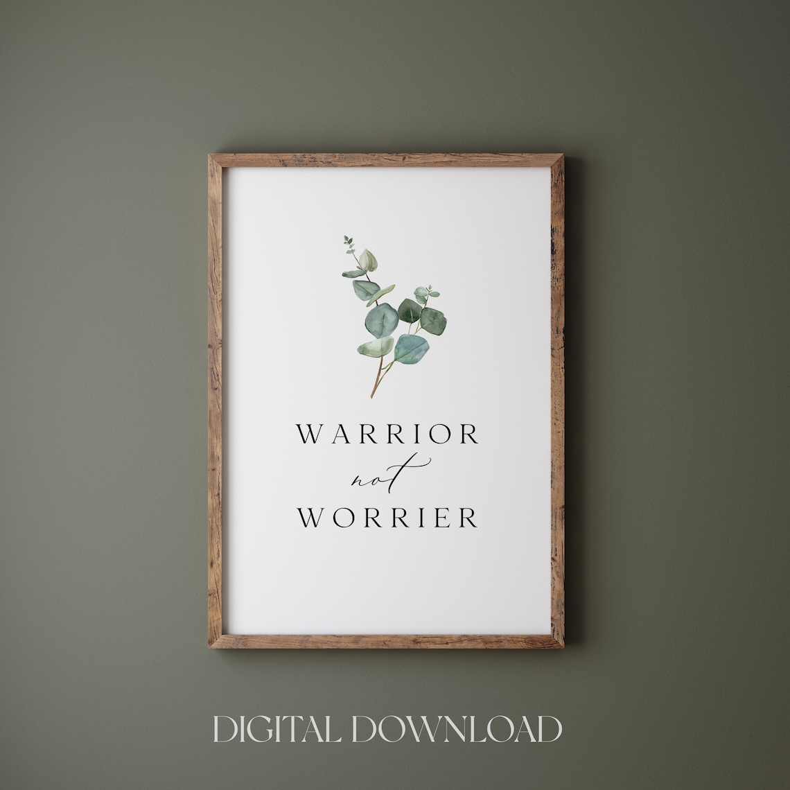 Warrior Not Worrier Modern Christian Wall Art Print
