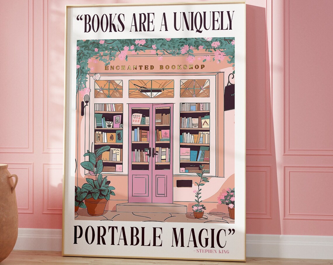 Stephen King Literature Quote Bookshop Art Print