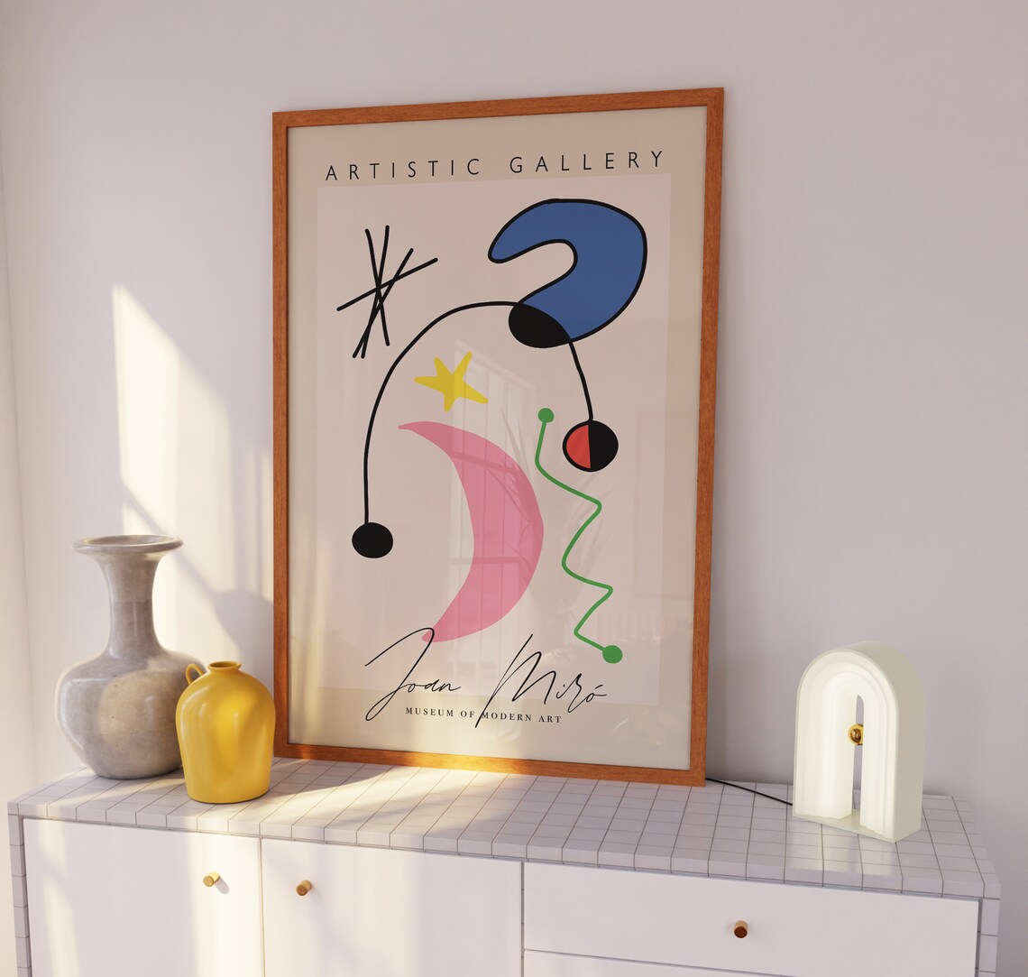 Joan Miro Minimalist Abstract Art Print, Museum Poster