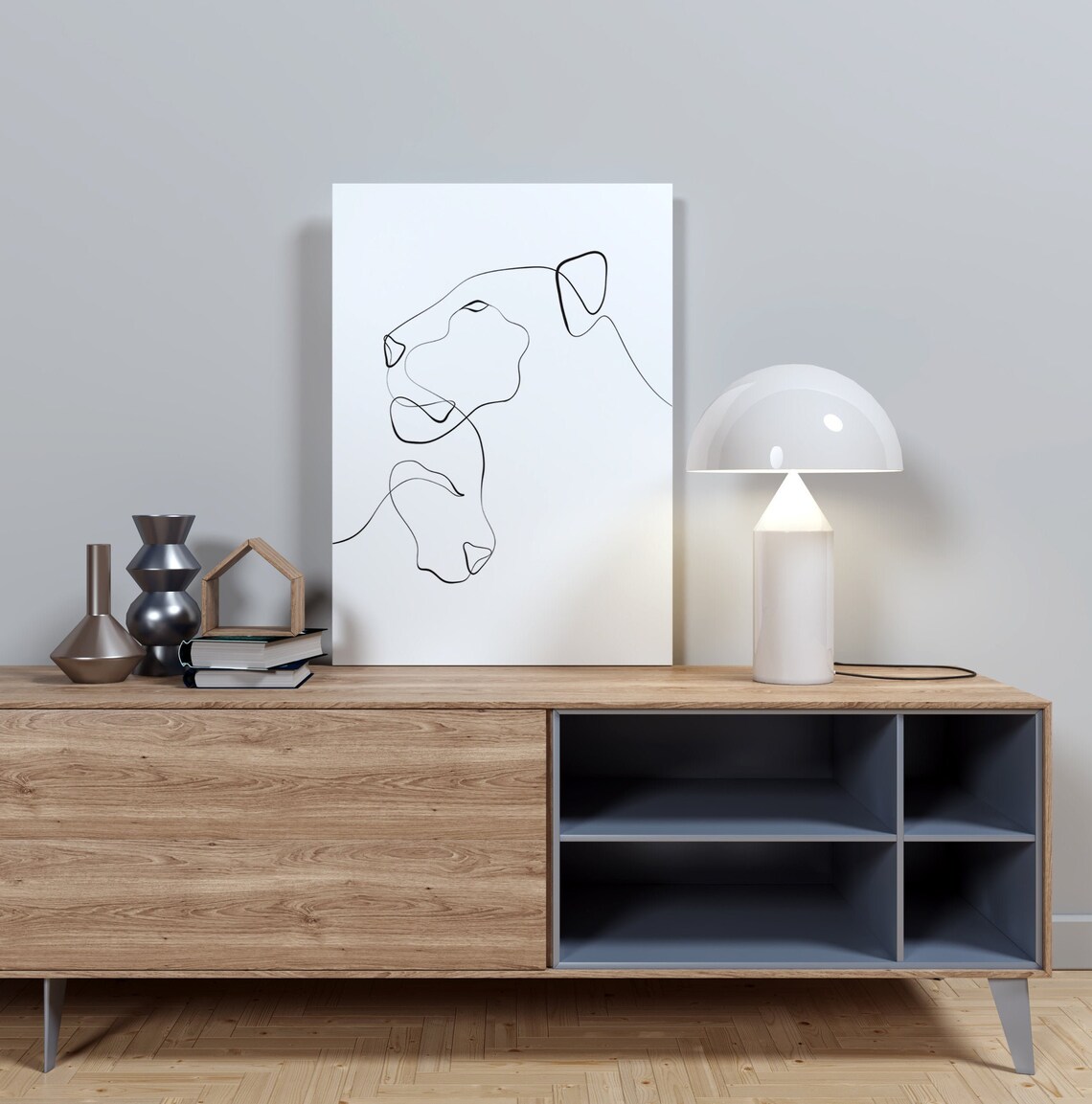 Continuous One Line Lion Head Drawing Minimalist Animal Art Print - Image 4