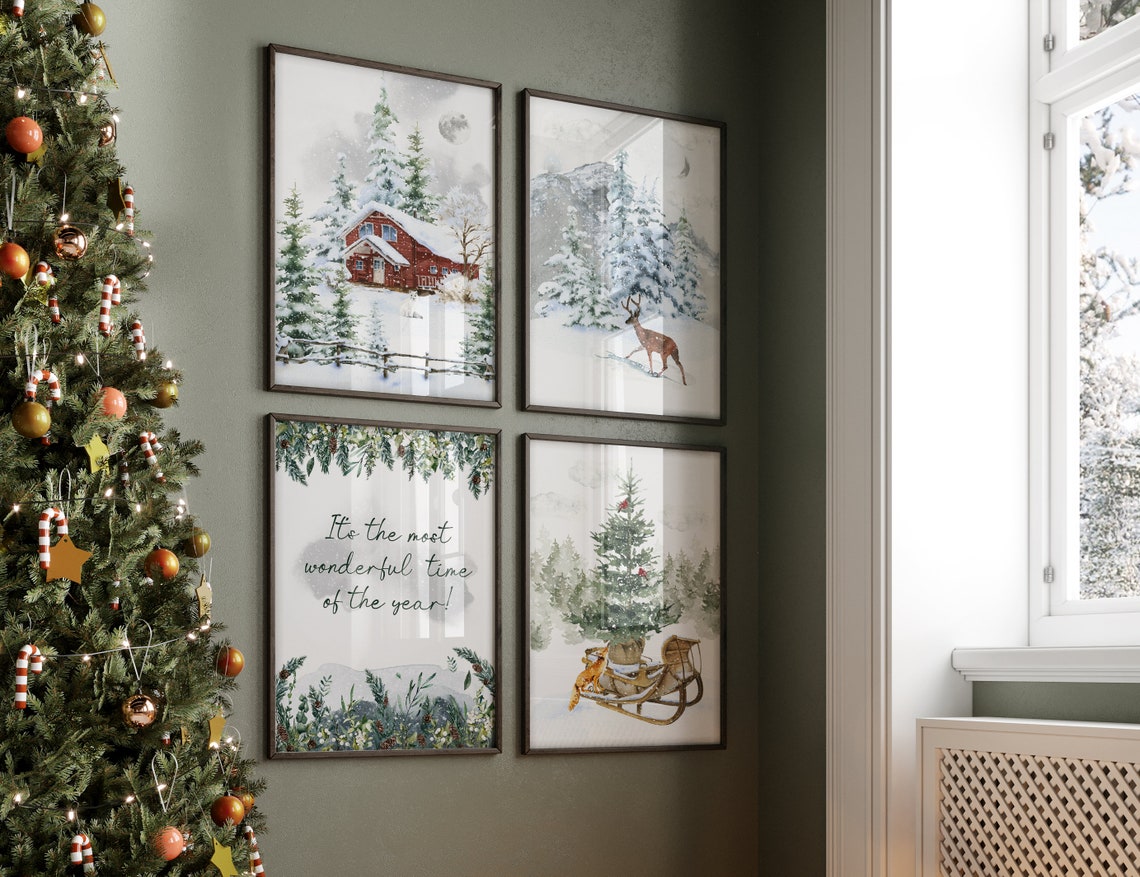 Its The Most Wonderful Time Botanical Christmas Quote Wall Art - Image 2