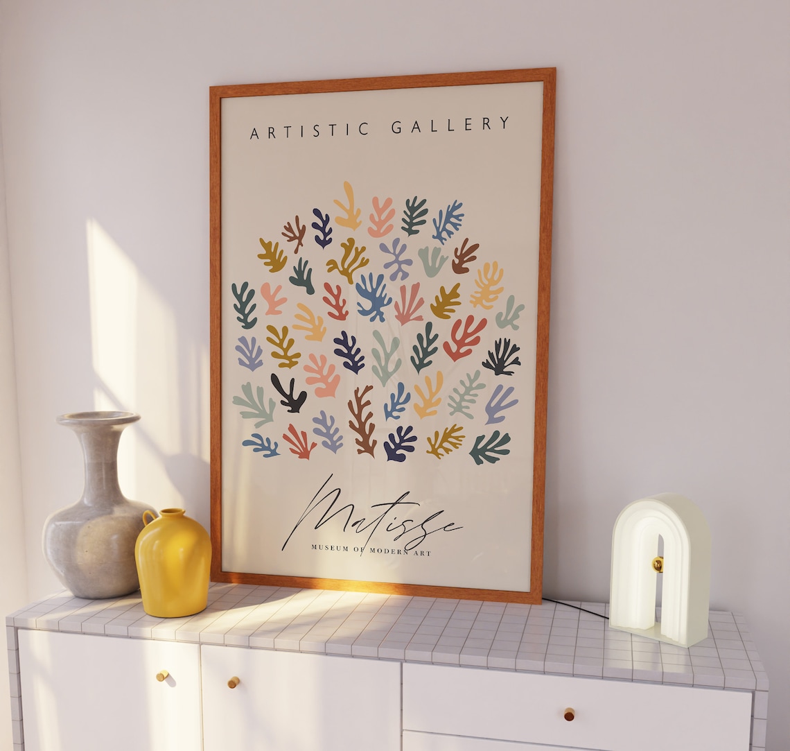 Matisse Colorful Coral Circle Exhibition Gallery Botanical Art Poster