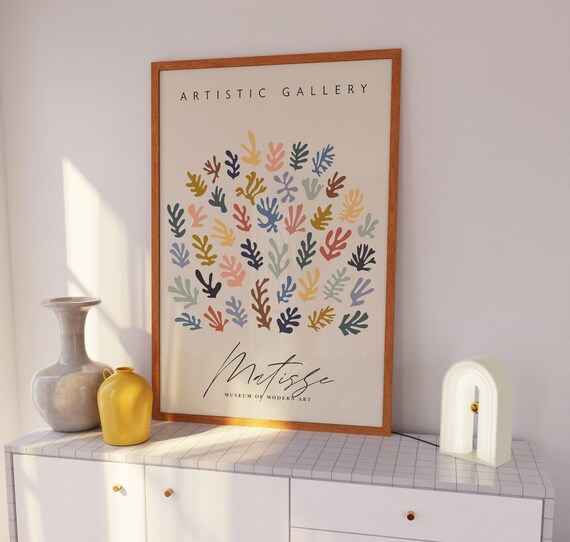 Matisse Colorful Coral Circle Exhibition Gallery Botanical Art Poster