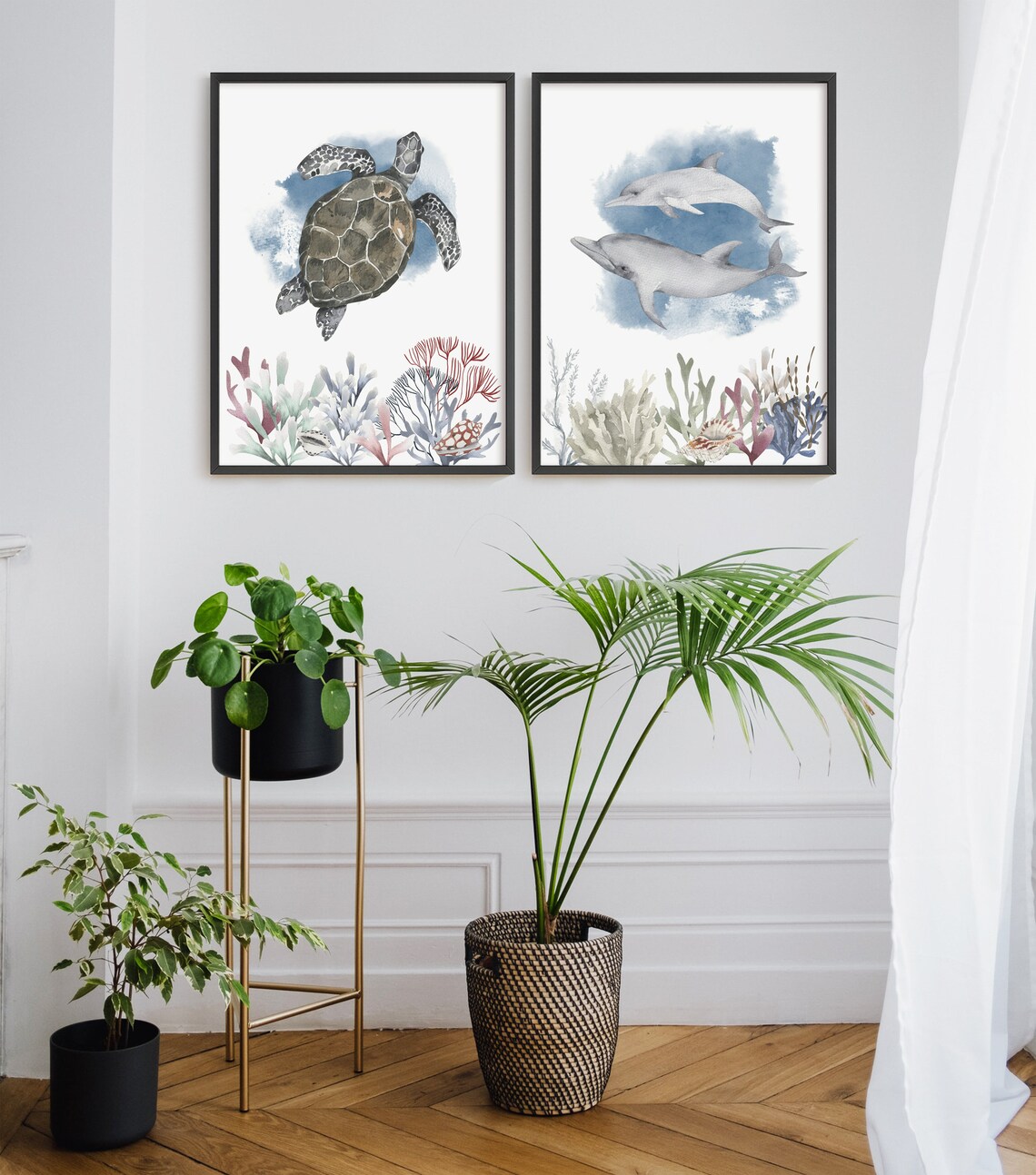 Sea Turtle Watercolor Art Print, Nautical Theme - Image 2