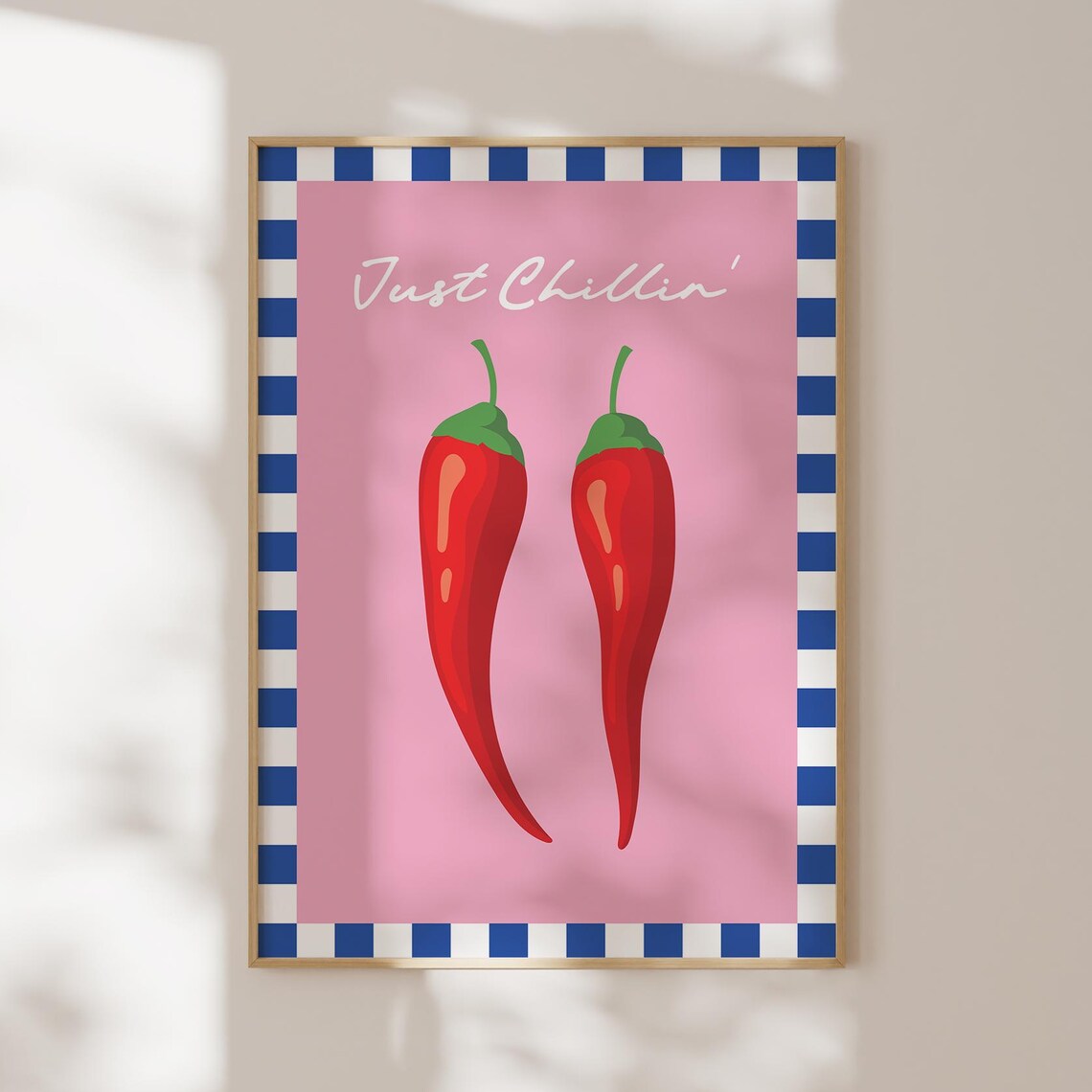Just Chillin Art Print, Retro Kitchen Quote