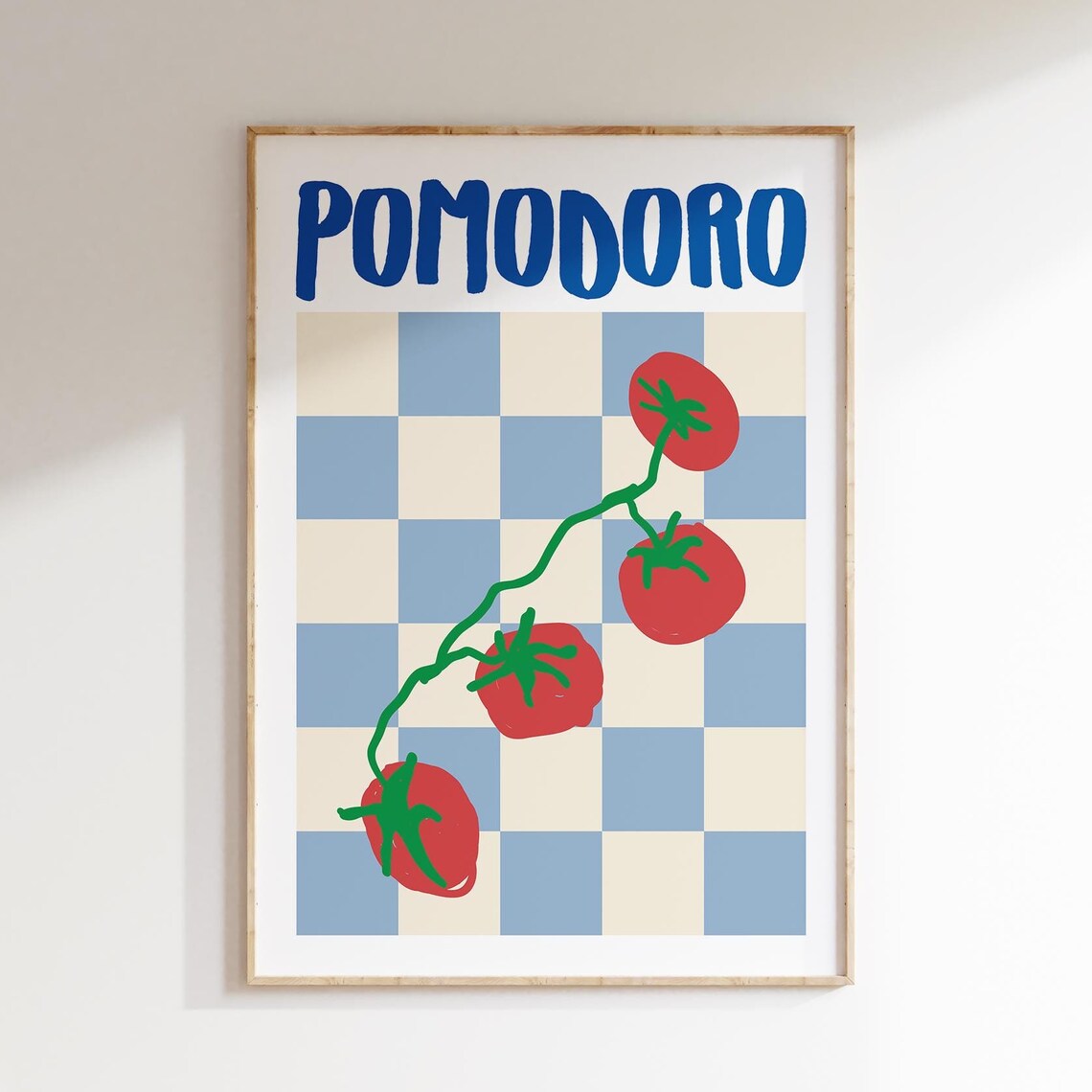 Pomodoro Retro Italian Food Art Print, Kitchen Decor