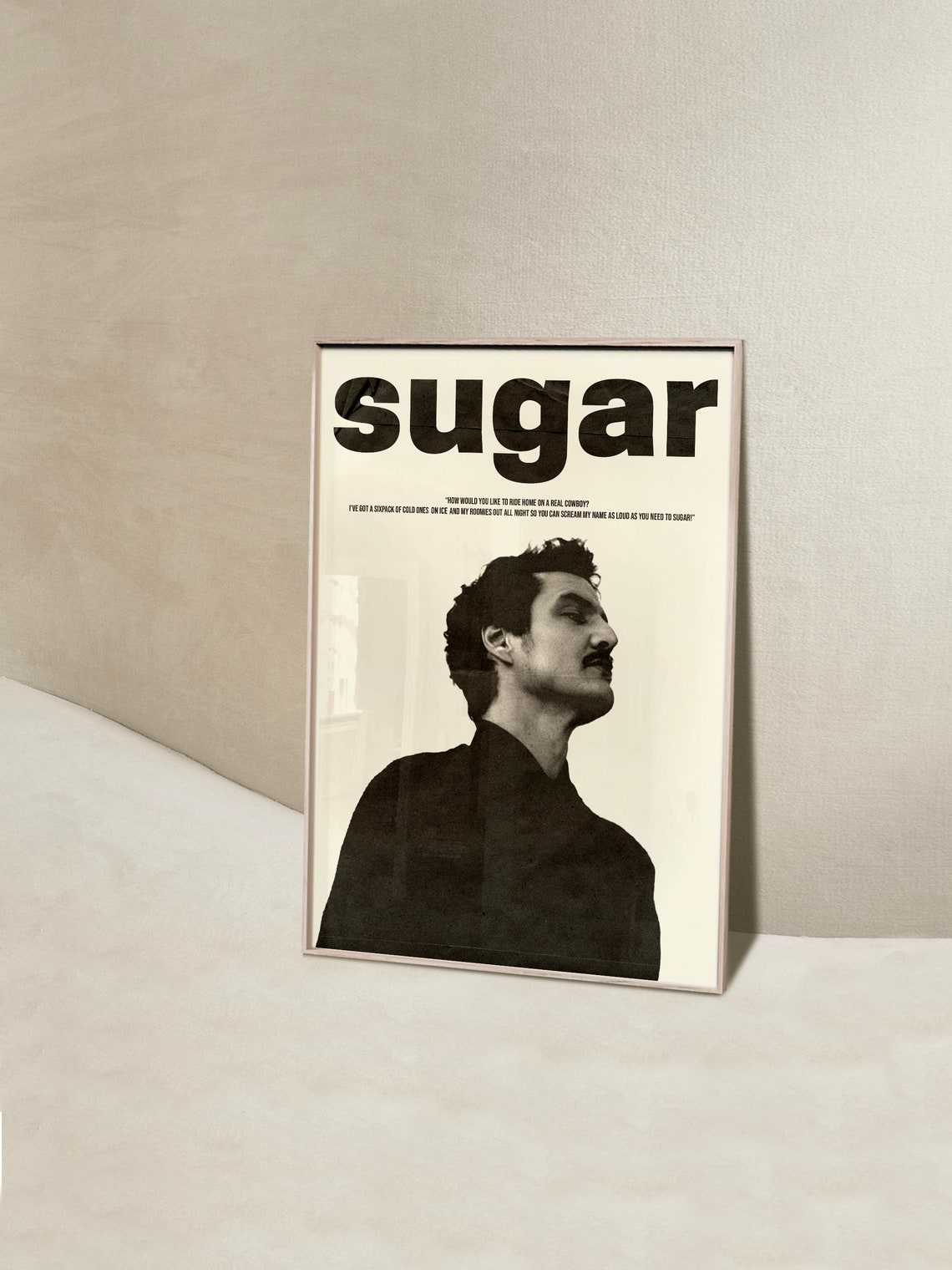 Sugar Funny Cowboy Quote Retro Black and White Portrait Poster - Image 3