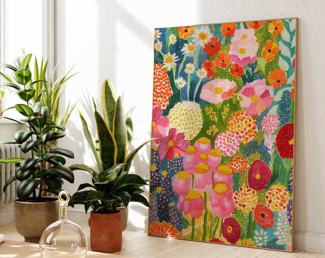 Abstract Floral Botanical Art Print, Colorful - Image 4