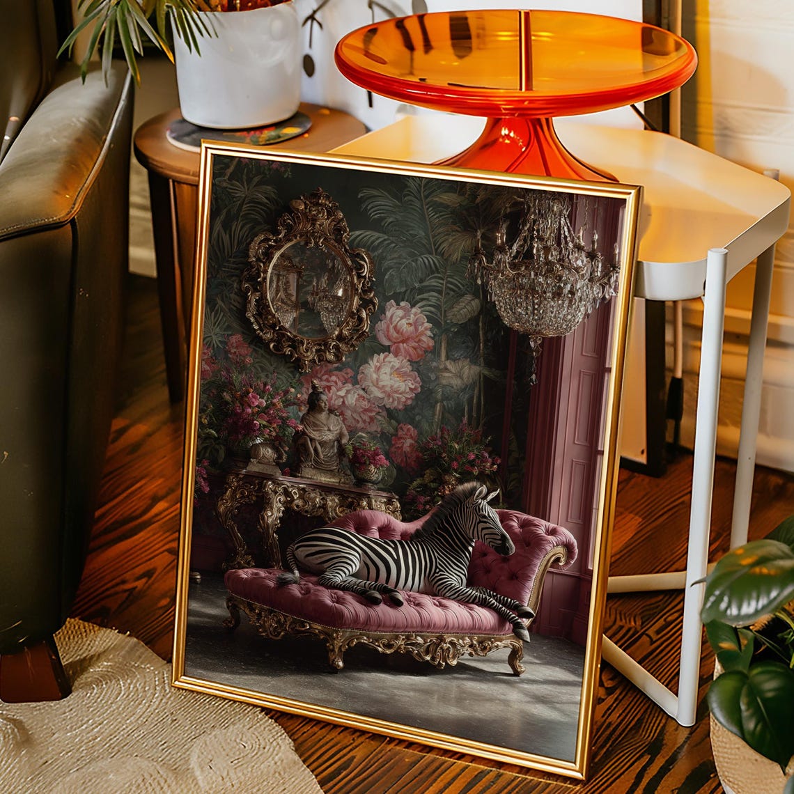 Quirky Zebra Print Luxurious Maximalist Wall Art For Bold Statement Decor