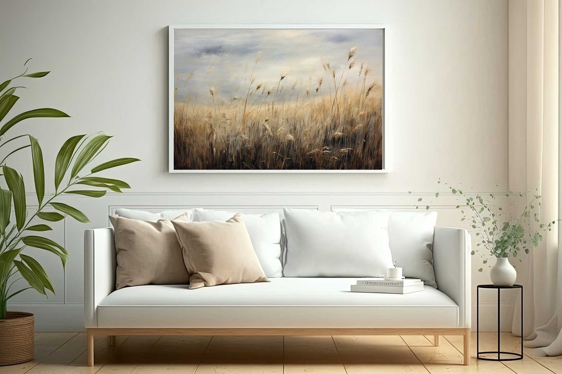 Wildflower Landscape Painting Vintage Landscape Art Print Antique Oil Painting Wall Art Art Print 107 - Image 4