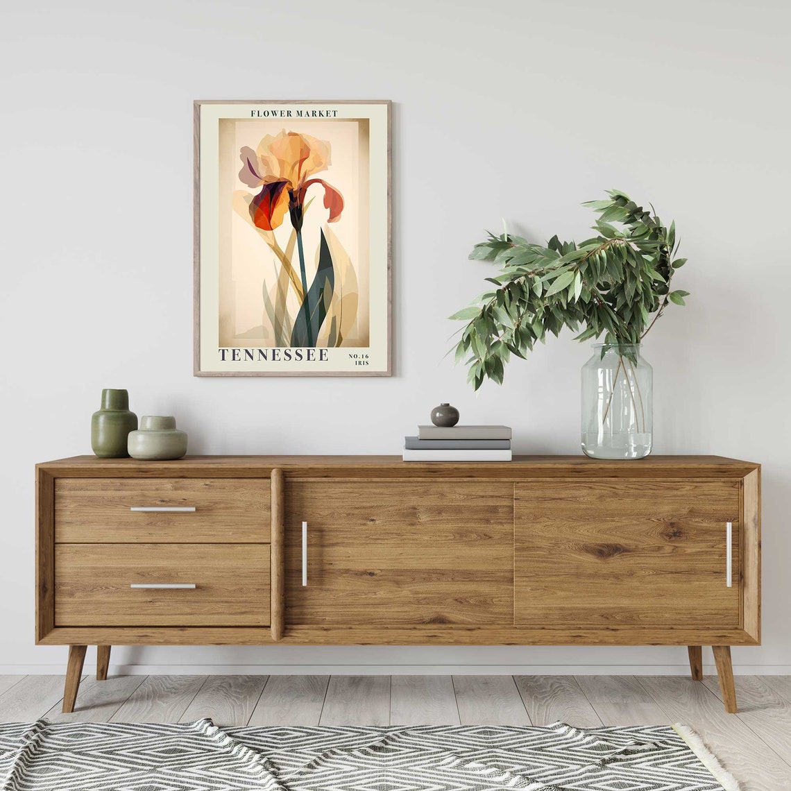 Tennessee Iris Translucent Warm Bloom Botanical Flower Market Poster - Image 2