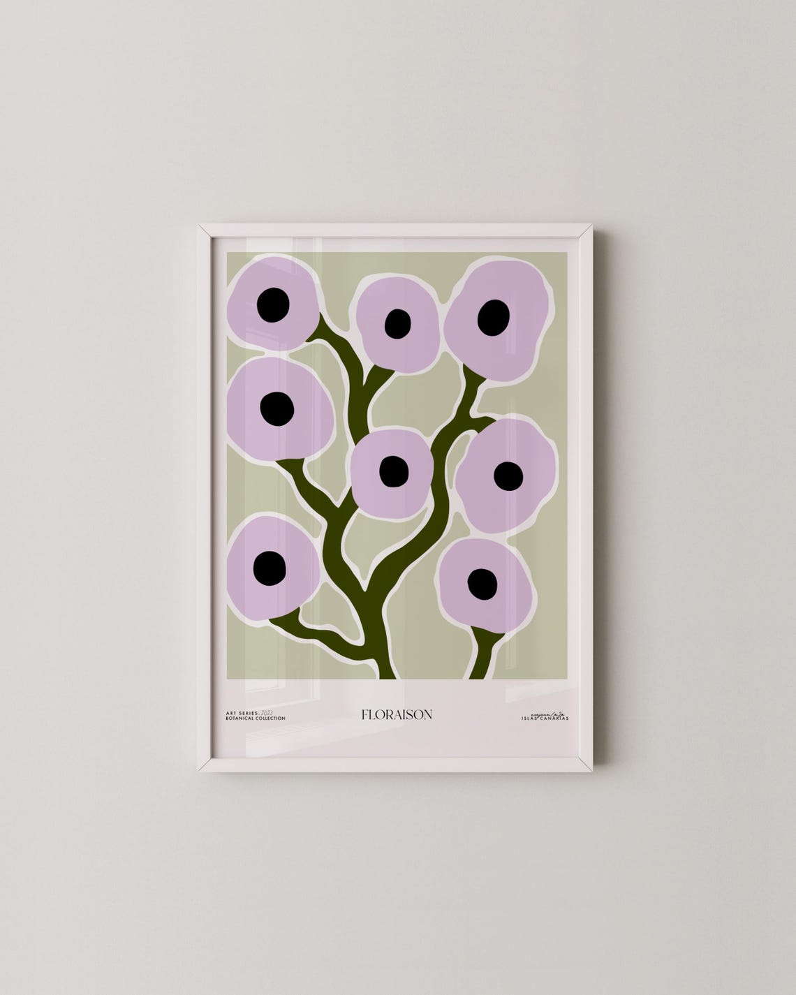 Modern Floral Art Print Graphic Botanical Illustration Contemporary Pastel Flower Wall Natureinspired Decor Instant