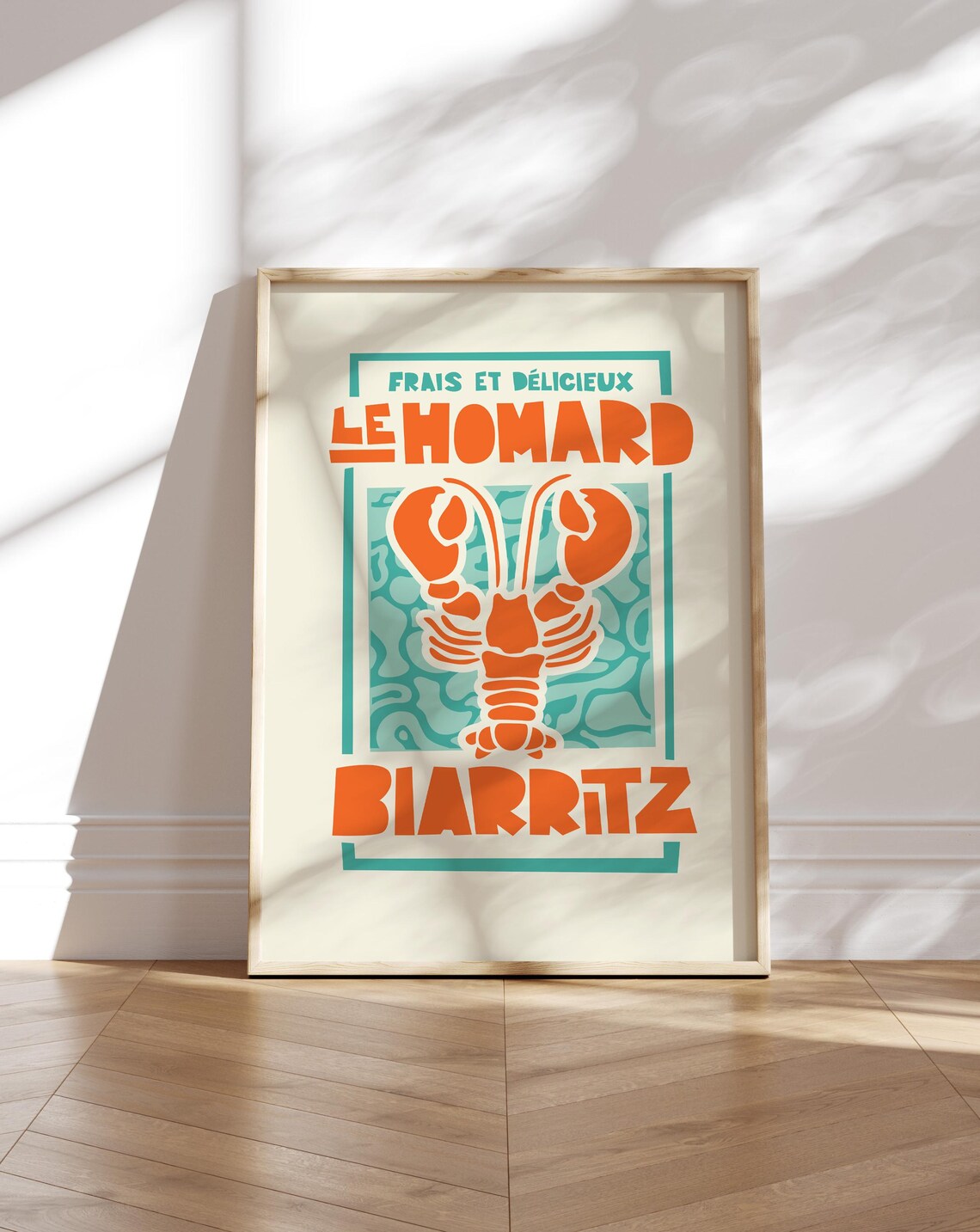 Biarritz Lobster Kitchen Art Print, Mid-Century