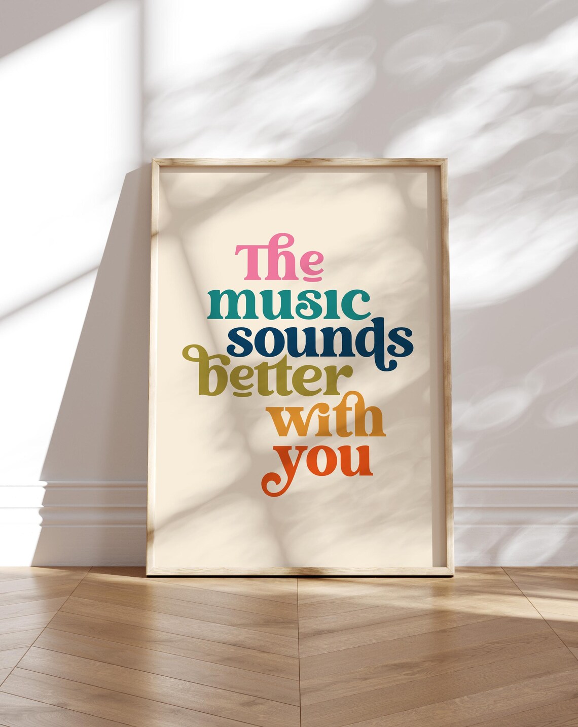 The Music Sounds Better With You Retro Art Print