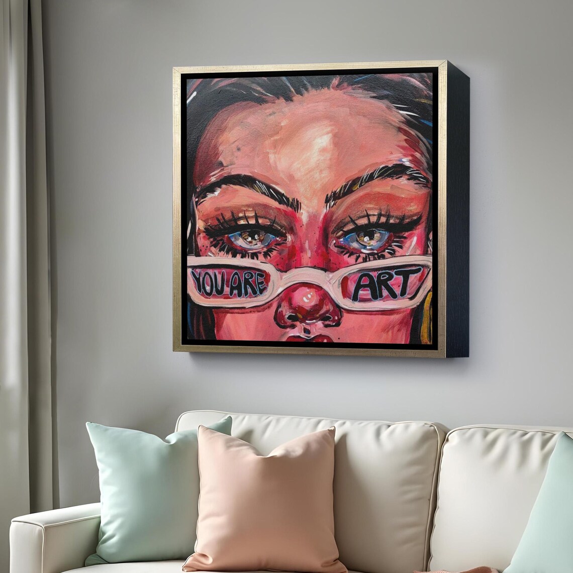 You Are Art Pop Art Woman Portrait Glasses Bold Pink Art Poster - Image 4