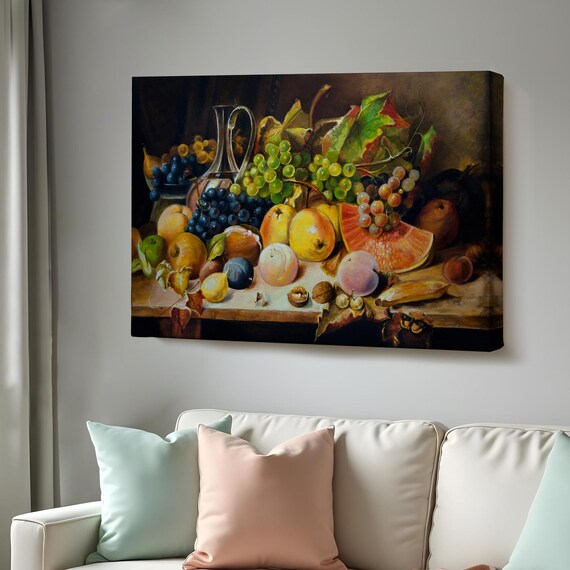 Fruits On The Table Oil Painting Style Wall Art Large Wall Hanging Home Decor Housewarming Gifts Room Decor