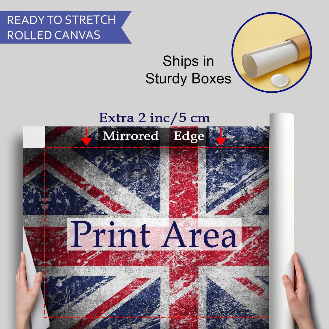 Distressed Union Jack Flag Vintage Grunge British Patriotic Wall Art - Image 4