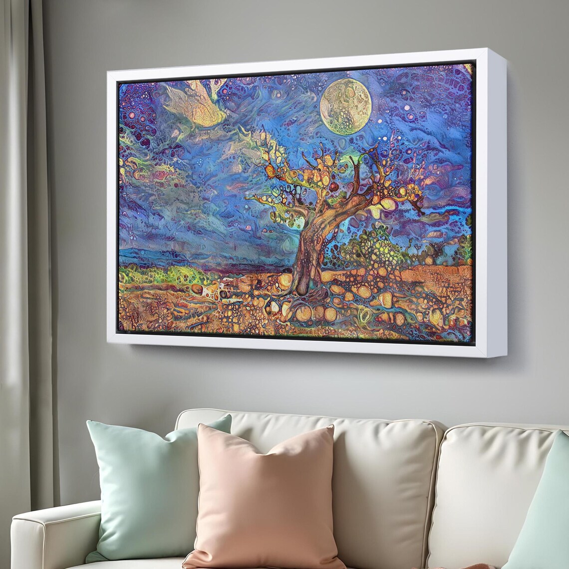 Magical Modern Landscape With Old Tree Wall Art Nature Wall Decor Nature Decor Nature Print Nature Art - Image 3