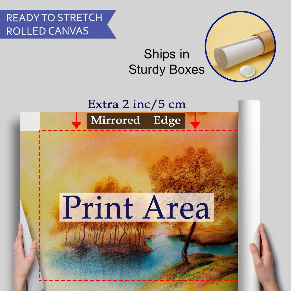 Golden Autumn Trees Lakeside Water Reflection Watercolor Sunset Poster - Image 4