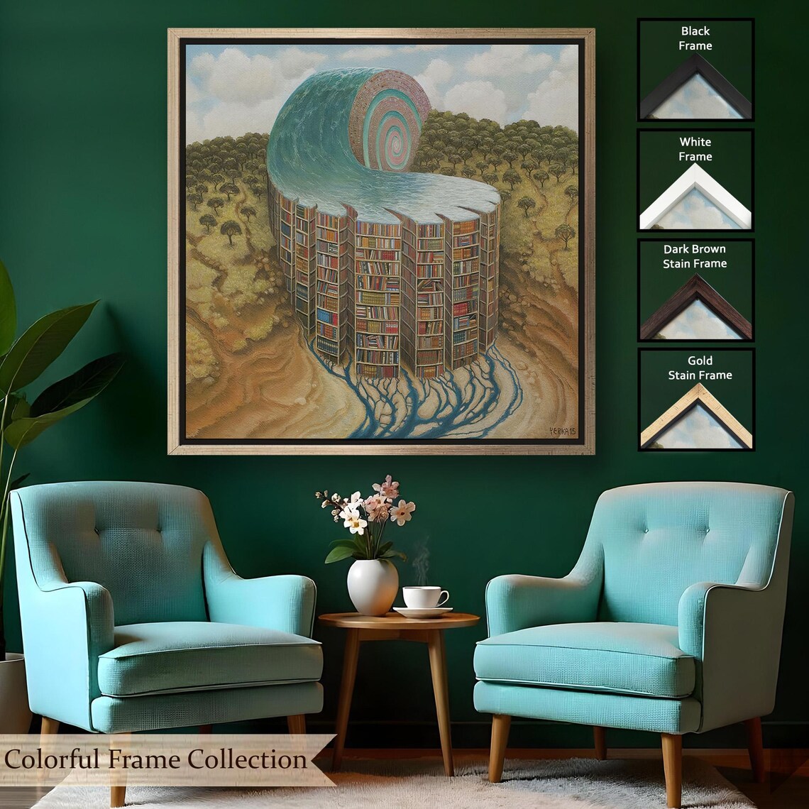 Surreal Library Art Print, Study Room Gift - Image 2