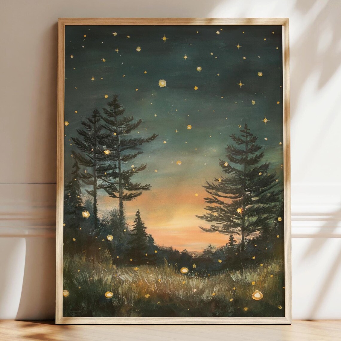 Van Gogh-Inspired Starry Night Sky Poster Print