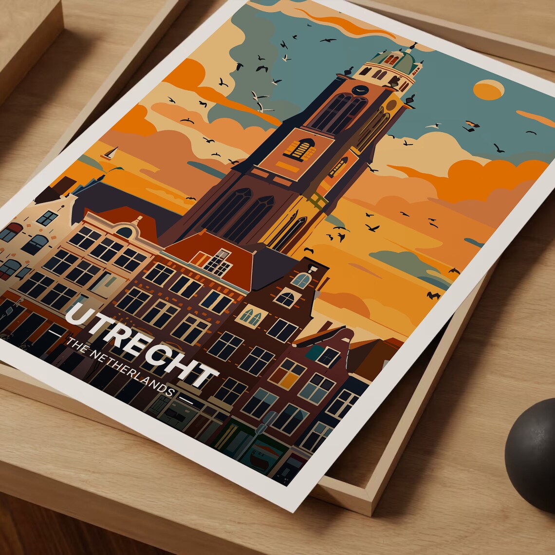 Utrecht Cityscape Travel Poster, Modern Wall Art - Image 3