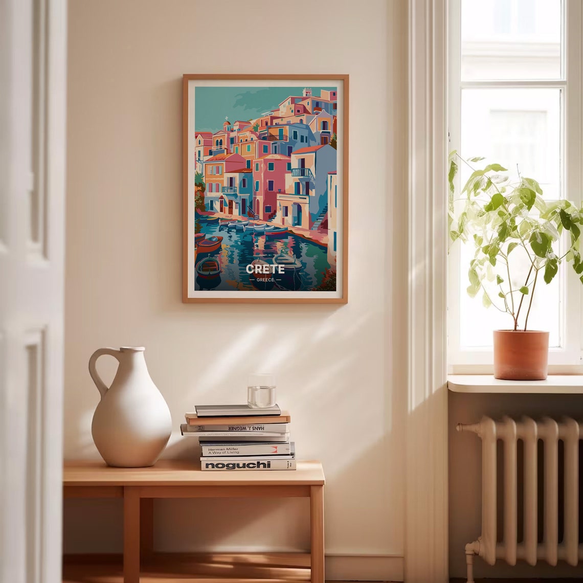 Crete Greece Colorful Harbour Town Boats Mediterranean Travel Poster - Image 4