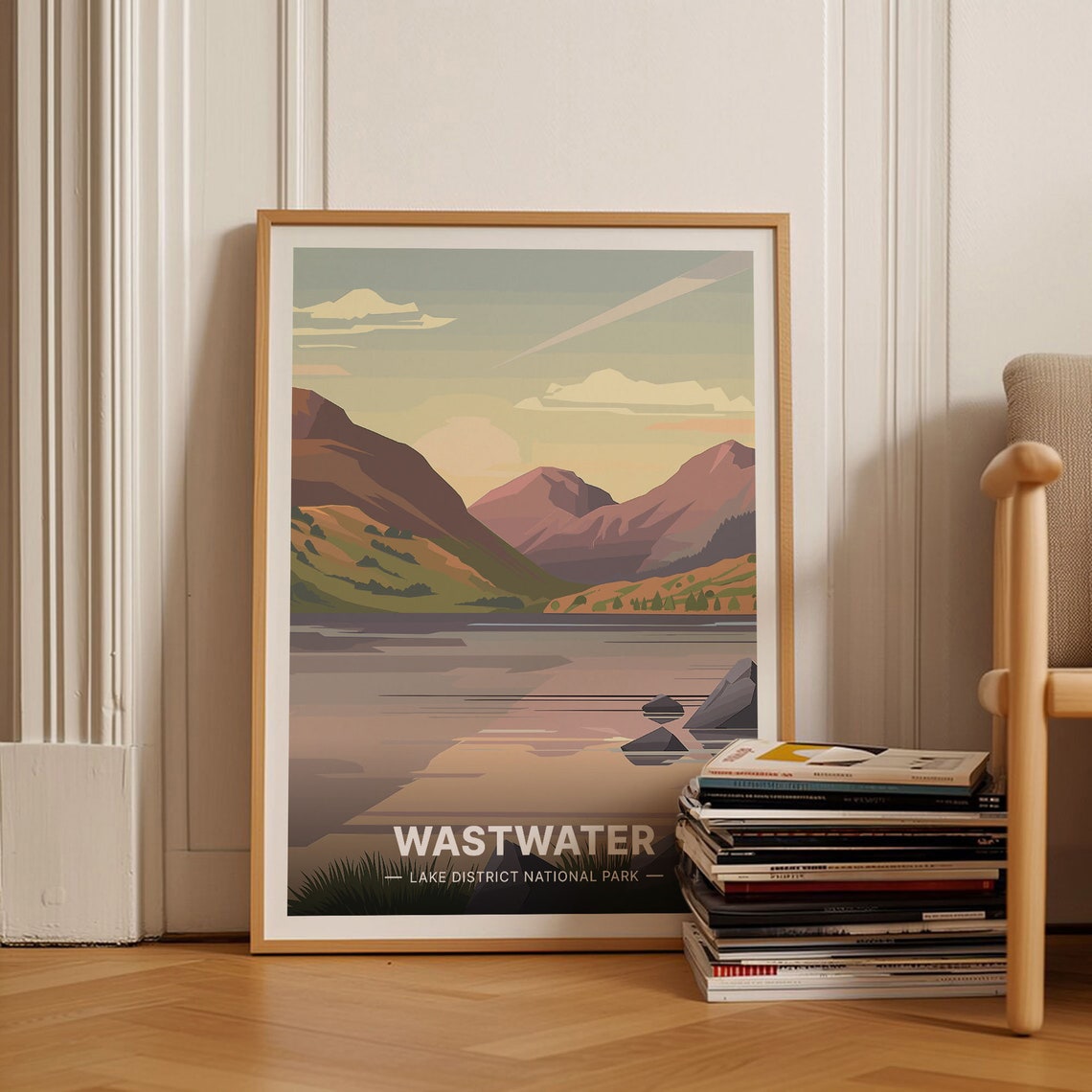 Wastwater Lake District National Park Fells Lake Vintage Travel Poster