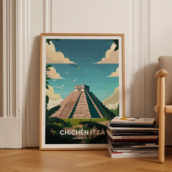 Chichen Itza Mexico El Castillo Mayan Pyramid Jungle Ruins Poster