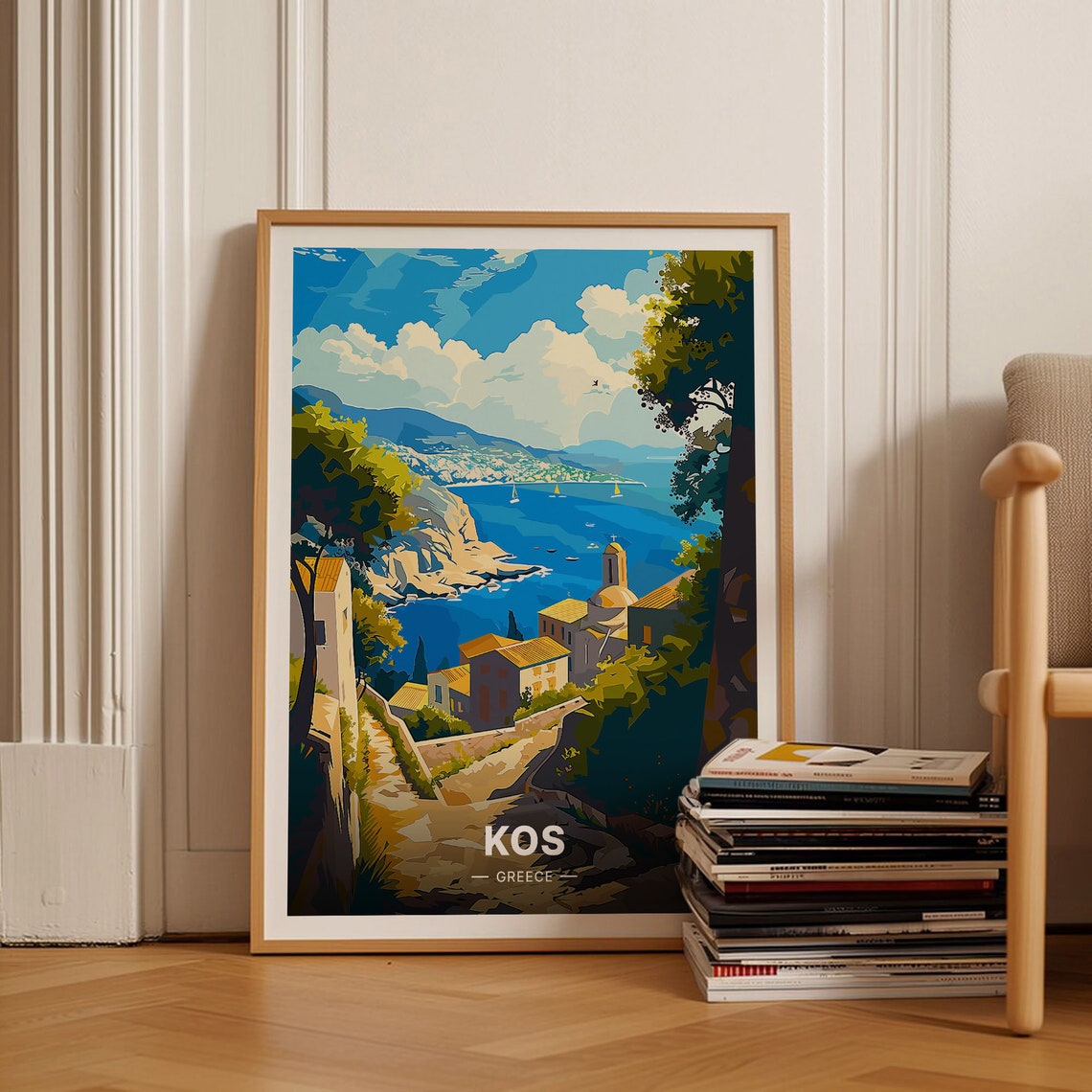 Kos Greece Aegean Island Harbour Town Whitewash Coast Poster