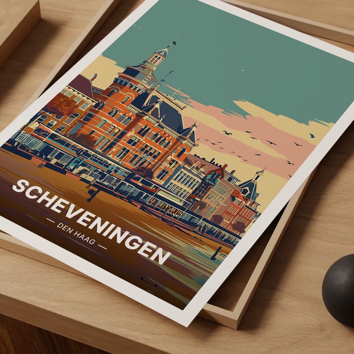 Scheveningen Den Haag Netherlands Grand Seaside Resort Travel Poster - Image 3