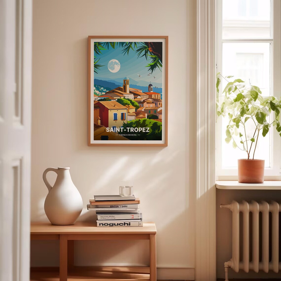 Saint Tropez French Riviera Moonlit Harbor Town Travel Poster - Image 4