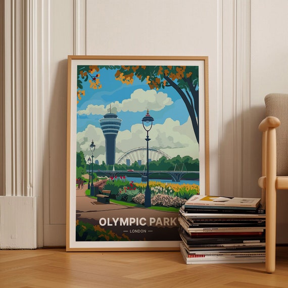 London Olympic Park Poster 2012 Stadium Art Stratford East London Decor Lee Valley Travel Print Home Office Wall Art C20 1150