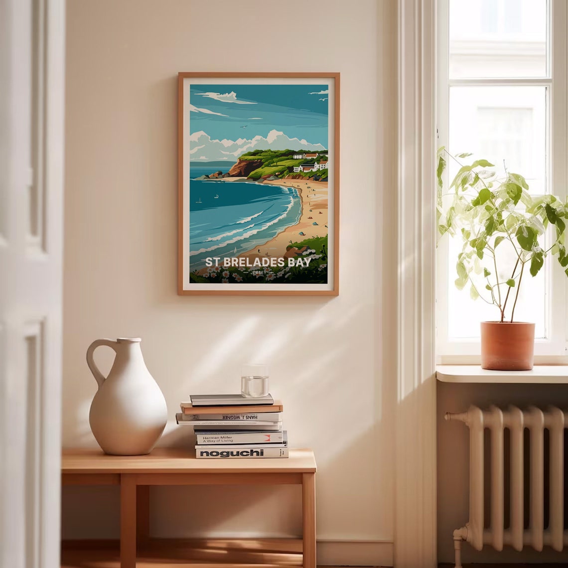 St Brelades Bay Jersey Sunny Beach Coastal Retro Travel Poster - Image 4