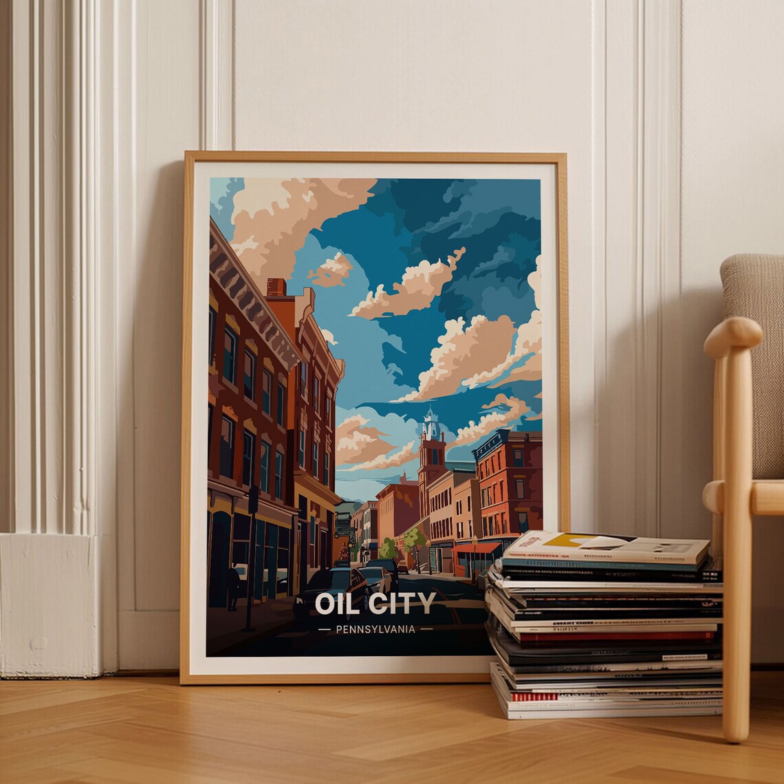 Oil City Pennsylvania Brick Main Street Historic Downtown Poster