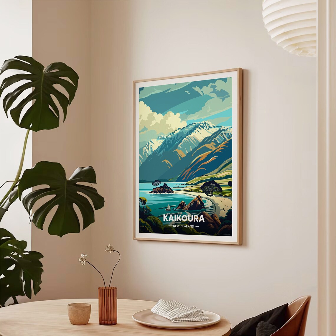 Kaikoura New Zealand Travel Poster, Scenic Landscape Art Print - Image 2
