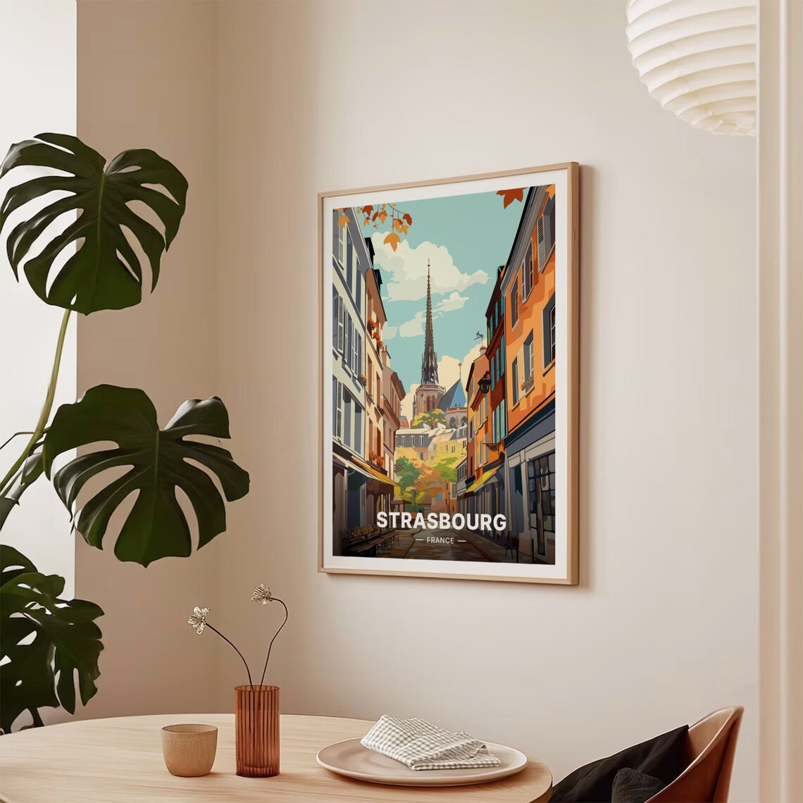 Strasbourg France Cathedral Spire Old Town Street Art Poster - Image 2