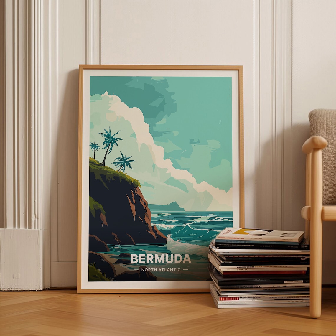 Bermuda Travel Poster, North Atlantic Ocean Art